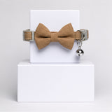 Brown Bow Tie Pet Collar